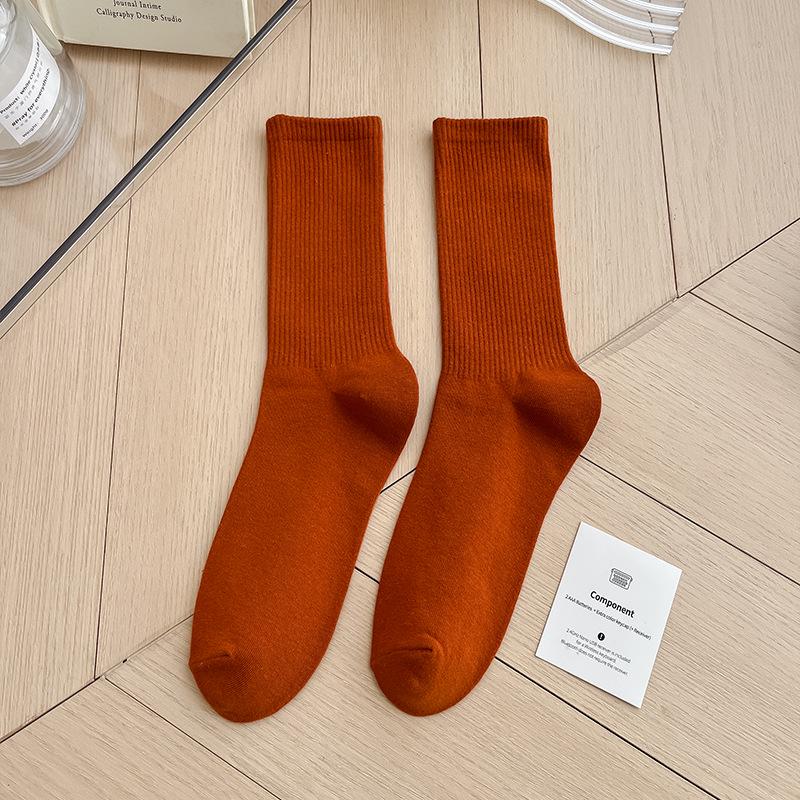Bunte Damen Baumwoll Kniehohe Tanzsocken: Macaron Bonbonfarbe, Wadenlang, Japanischer Stil