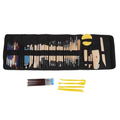 61 Stück Polymer Clay Modellierwerkzeuge Exquisite Vielseitige Ton Schnitzwerkzeuge mit Canvas-Tasche für