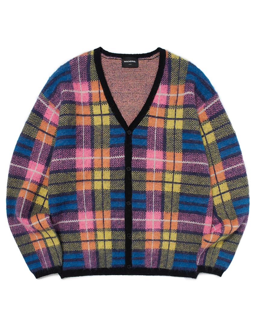 Wkndrs Checkered Fur Cardigan (Pink)