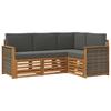 Outdoor Sofa Set with Cushions 4 Pcs Solid Acacia Wood