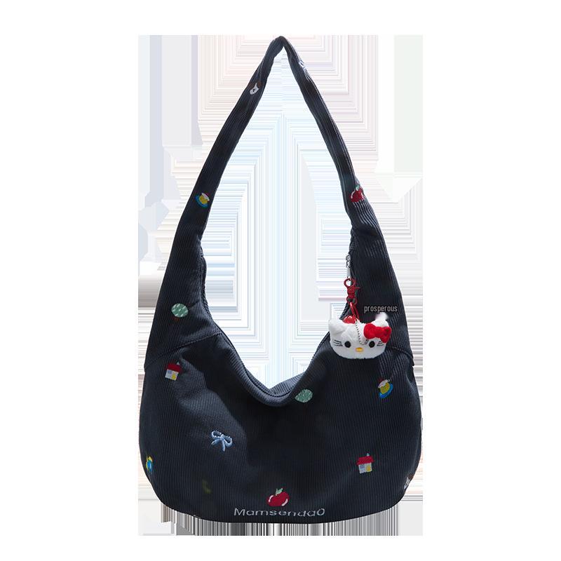 

Autumn/Winter Large Capacity Cartoon Denim Crossbody Tote Bag