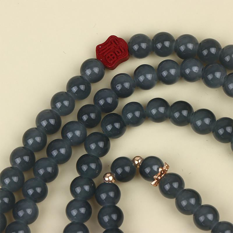 Fresh Ancient-Style Peace Buckle Necklace,New Tassel Beaded Long Crossbody Chain,Retro Jewelry For Women, Daily Accessory