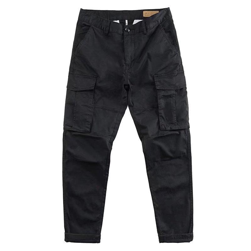 Solid Color Overalls Men's Spring and Autumn Korean Version Loose Straight Casual Pants Trendy Brand Semi-elastic Waist Outdoor Work Pants