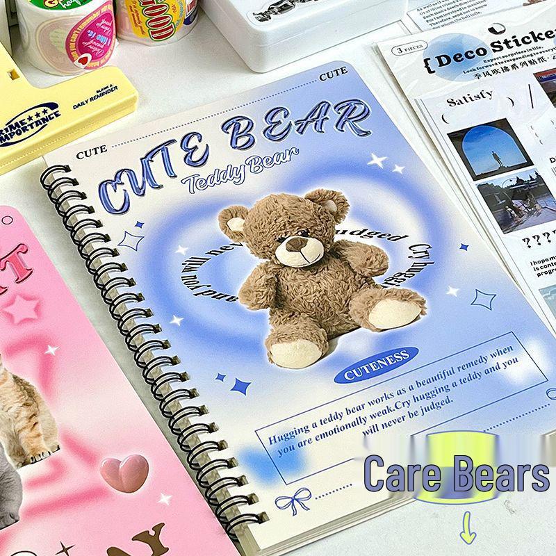 Handmade Heart-Shaped Bear Coil Notebook - Lined Journal Diary