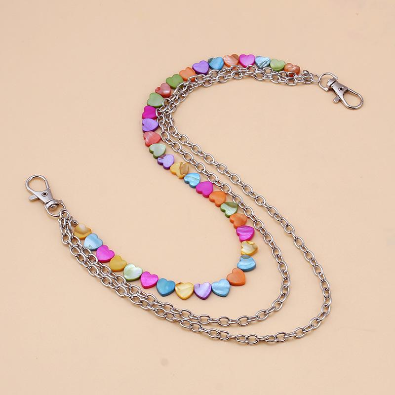 Hip Hop Pentagram Chain Keychain Men Women Cute Five-pointed Star Waist Chain Multicolor Heart Pants Trousers Chain Punk Jewelry