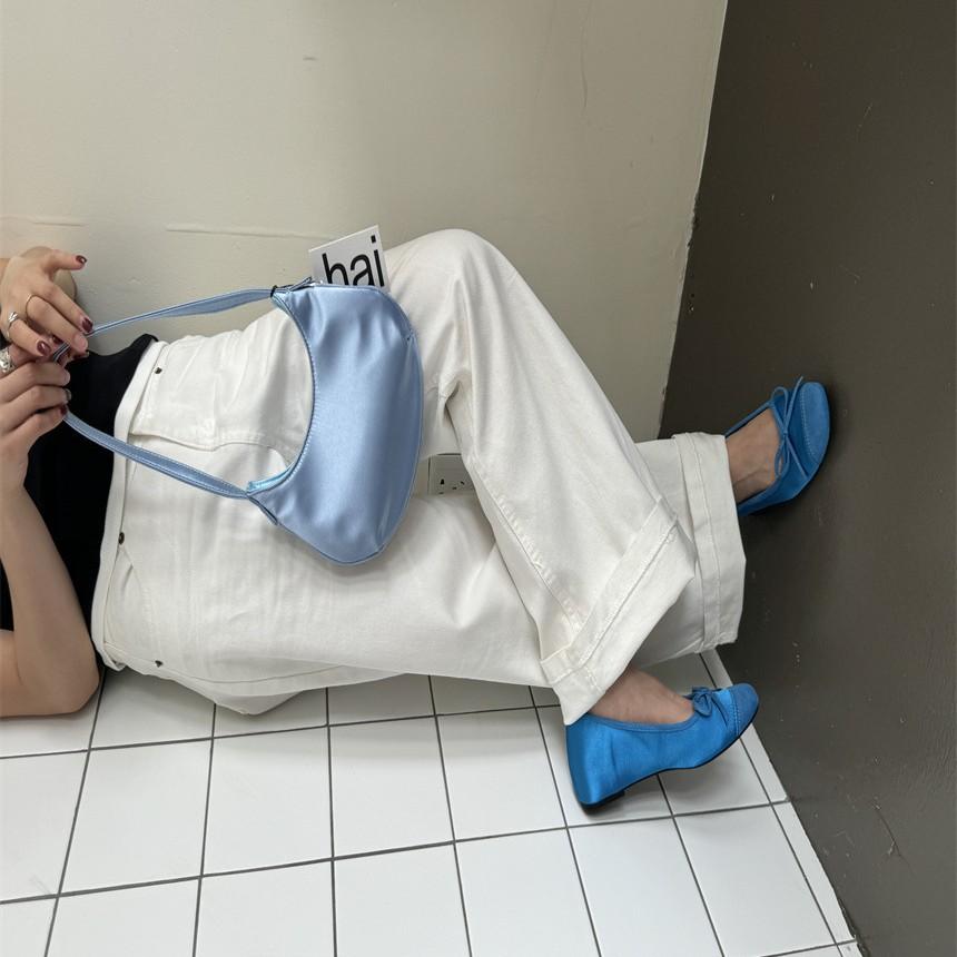 2025 spring new gentle evening breeze bow suede single shoes women's shoes shallow mouth soft sole grandma shoes ballet shoes