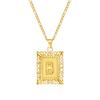 European and American style simple square 26 letter pendant necklace women's personality high-end design jewelry