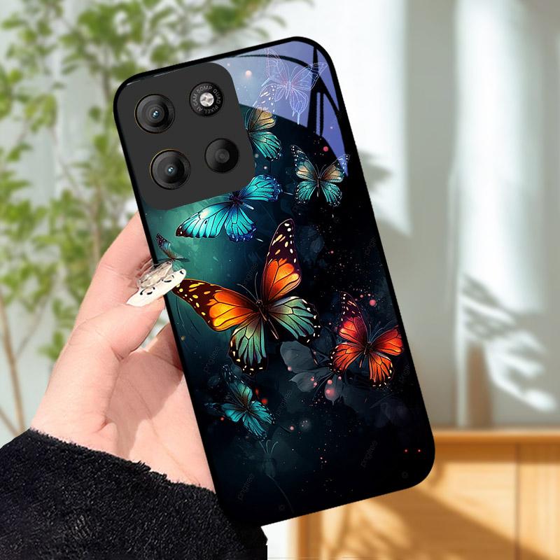 Do etui Motorola Moto G15 Coque Do etui na telefon Motorola MotoG15 Luksusowa osłona na telefon ze szkła hartowanego G 15 Osłona ochronna na aparat