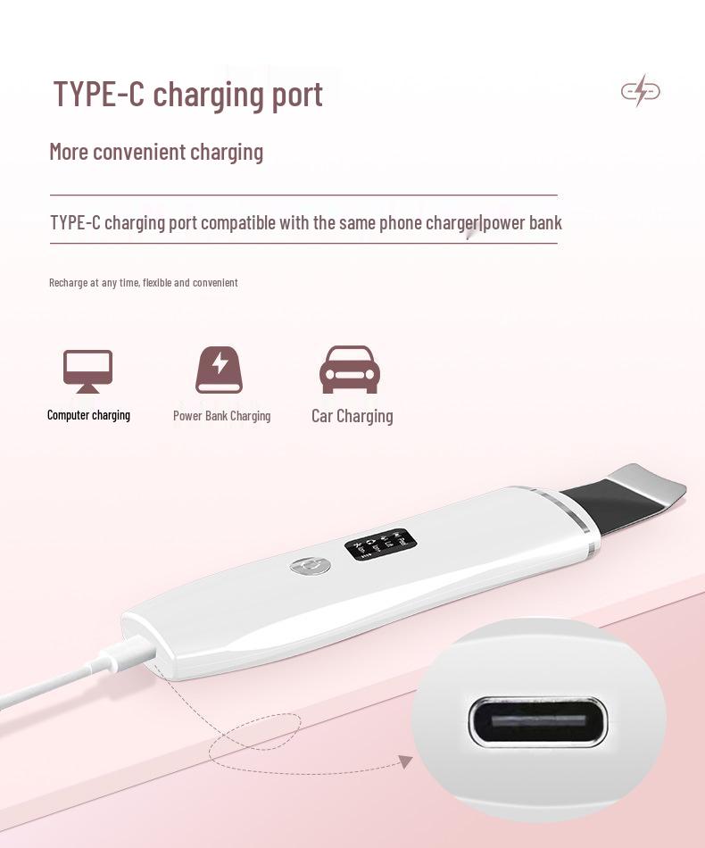 Ultrasonic Facial Skin Scrubber & Blackhead Remover - Home Deep Cleansing Device