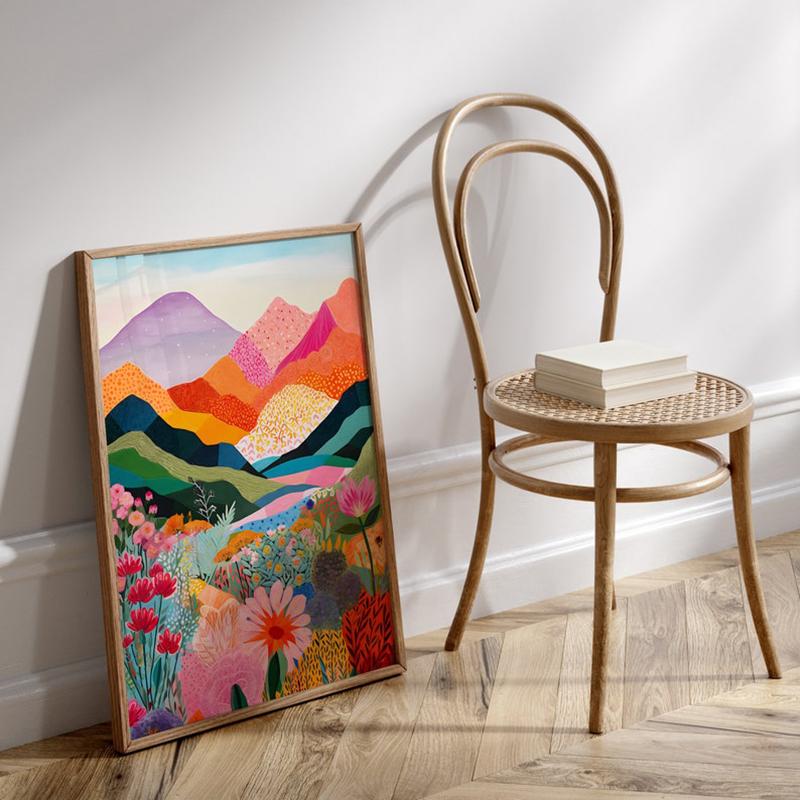 Abstract Mountain Artwork Colorful Wall Art Canvas Paintings Living Room Print Scenery Floral Art Poster and Prints Home Decor