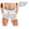 Herre Hvite Sommershorts Snøring i Midjen Casual Underdeler Pustende Ensfarget Tynne Shorts for Strandferie Fritidssport