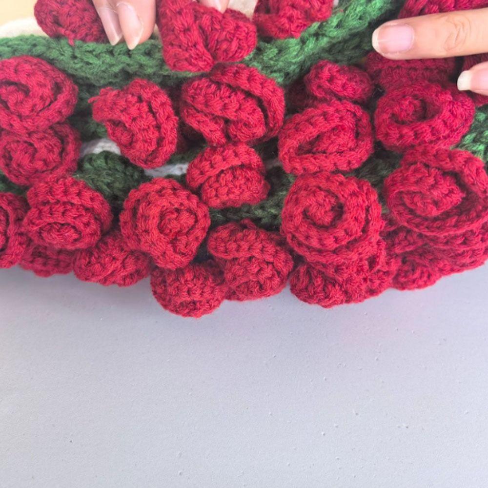 Creative 60cm Rose Bouquet Blankets Finished Product Crocheted Blanket Baby Blanket Gifts