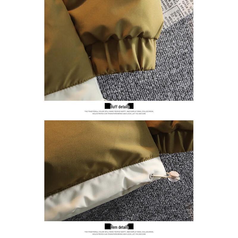 PNJ Herren Winter Colorblock Kunst-Zweiteiler Kapuzenjacke mit Polsterung