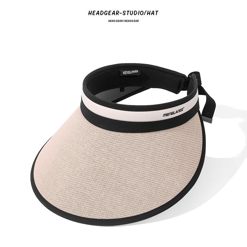 

Sunscreen hat summer UV protection large brim sun hat empty top hat cycling straw hat sun hat face cover versatile adjustable [free windbreak rope]