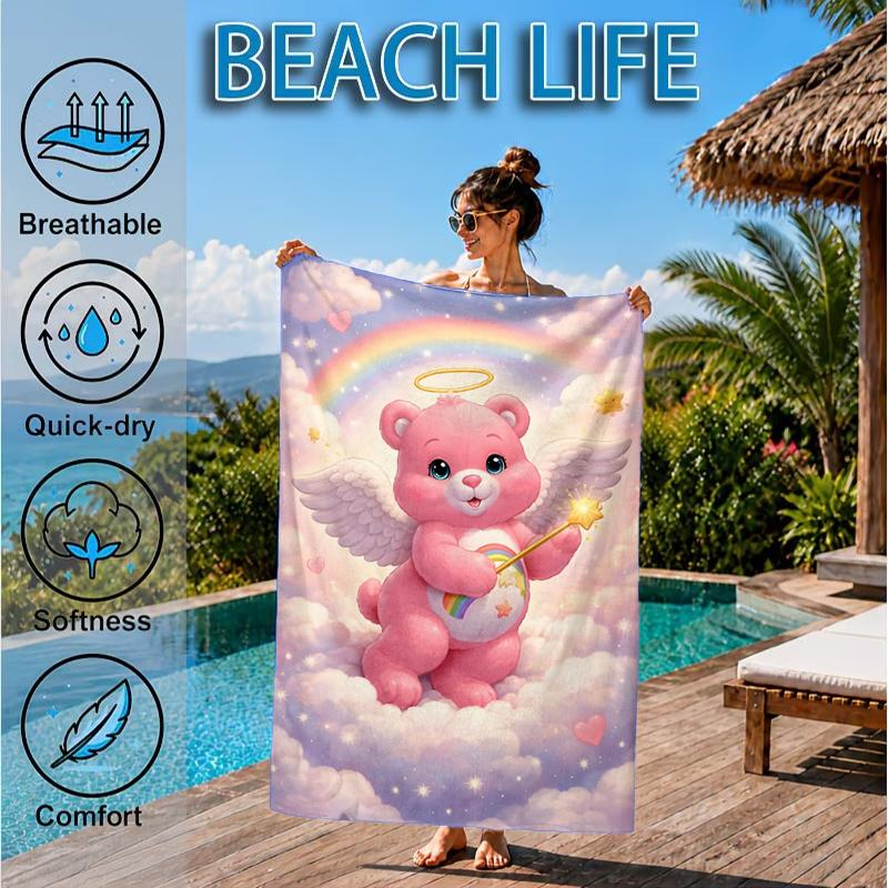 Love Bears Cozy Night Beach Towel, Microfiber Beach Towel, Perfect For Pool, Beach, Travel, Home Decor Beach Party Fan Gifts