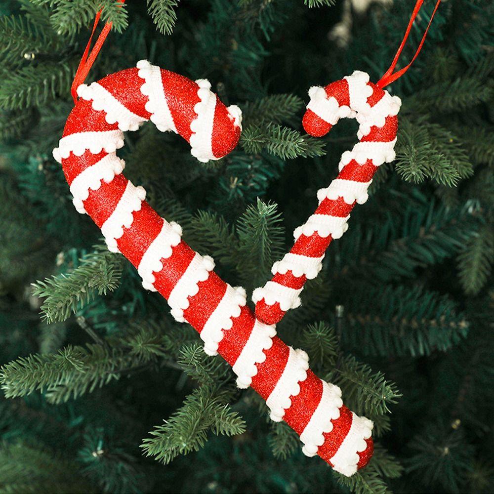 2pcs Mini Christmas Foam Candy Cane Twisted Christmas Tree Decoration Children Gifts