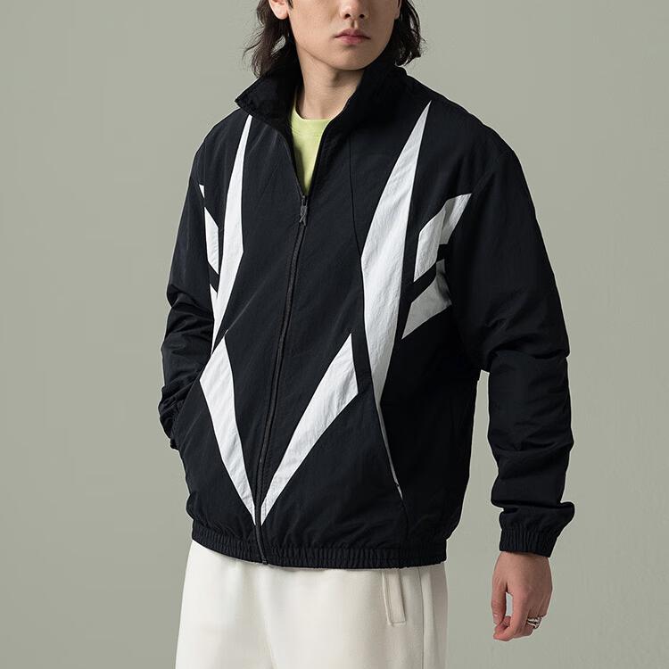 Reebok Minimalistinis stovas apykaklė Užtrauktukas Ilgomis rankovėmis Striukė Unisex Striukė Juoda 25SRE103UGH0