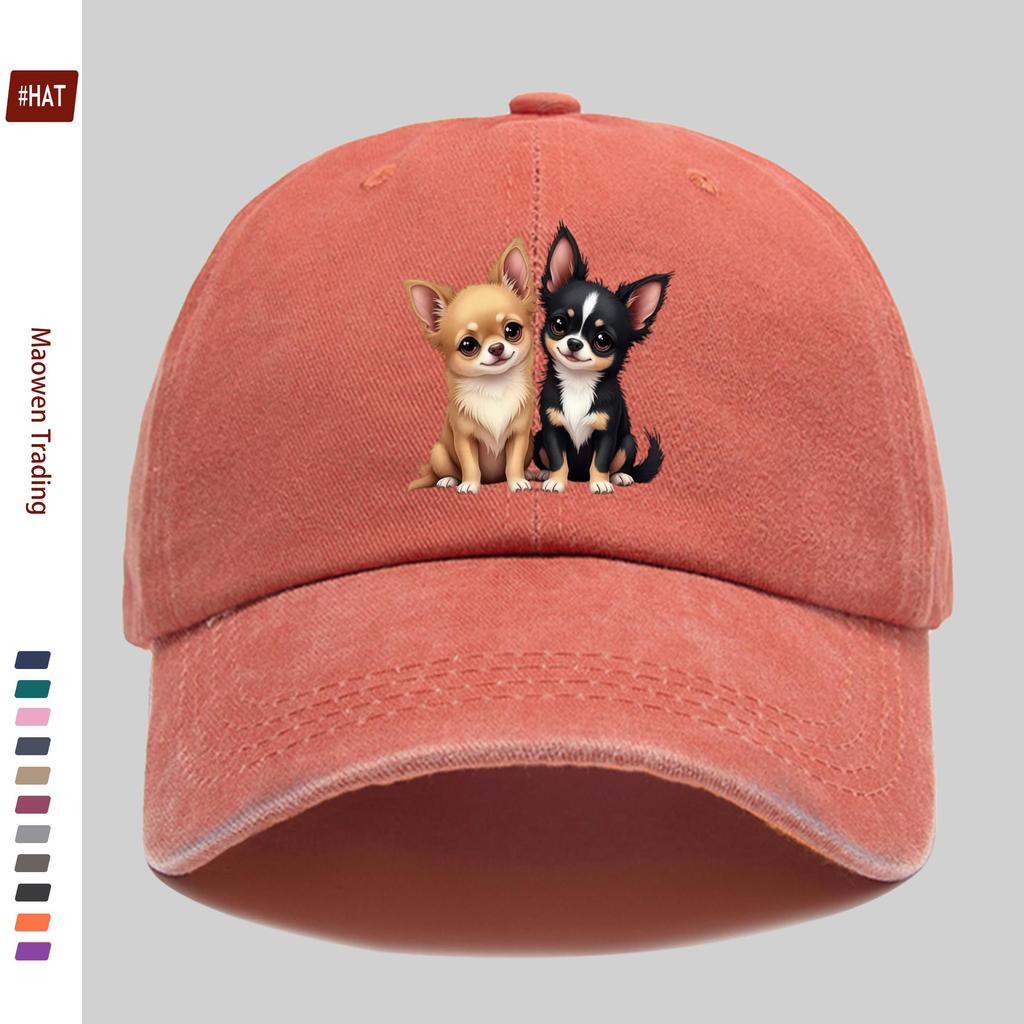 Pc Cute Chihuahua Pet Pattern Printed Baseball Cap Suitable Sun Hat for Pet Lovers Comfortable And Lightweight Adjustable St