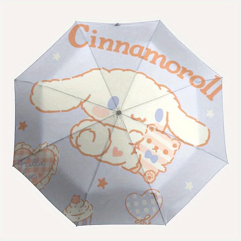 1pc Dessert Cinnamoroll Theme Pattern Beautiful Looking Automatic Folding Umbrella, 3 Folding, 8 Iron Frame Design, Durable and Suitable for Travel an