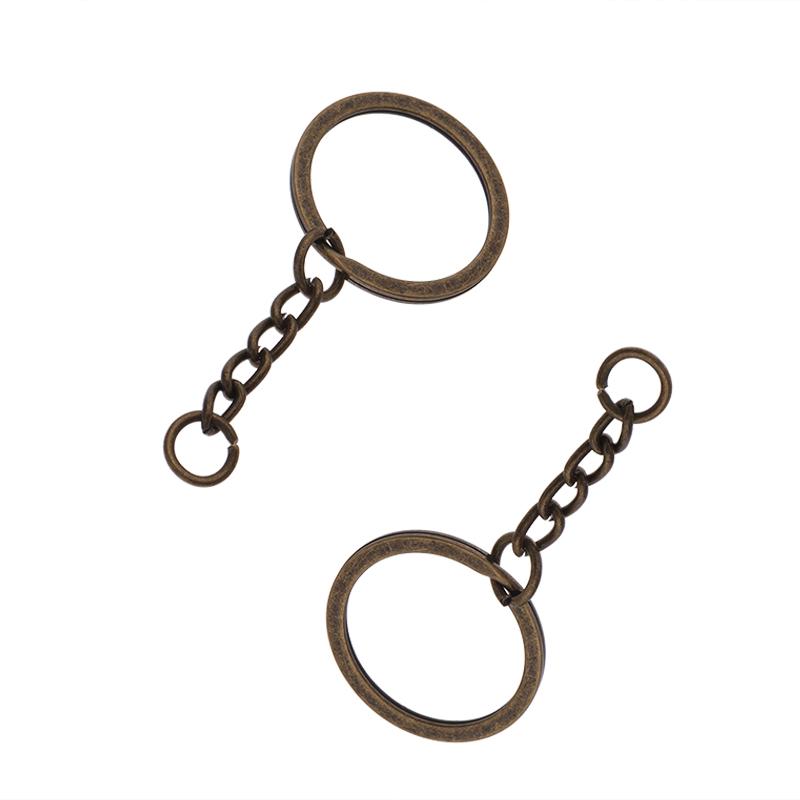 10pcs/lot Flat Key Chain Key Ring Keychain Long Round Split Keyrings Keychain For Jewelry Making Accessories Wholesale