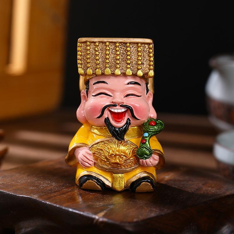 1pc Mini God of Wealth Statue, God of Wealth Ornament, Creative Decorations, TV Cabinet Decoration, Shop Opening, Housewarming Gift