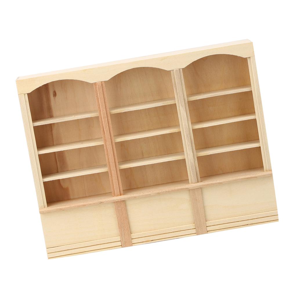 1:12 Dollhouse Miniature Simulated Bookcase Cabinet Mini Furniture Model Toy AccessoryWood Color