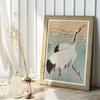Affiche deux grues japonaises