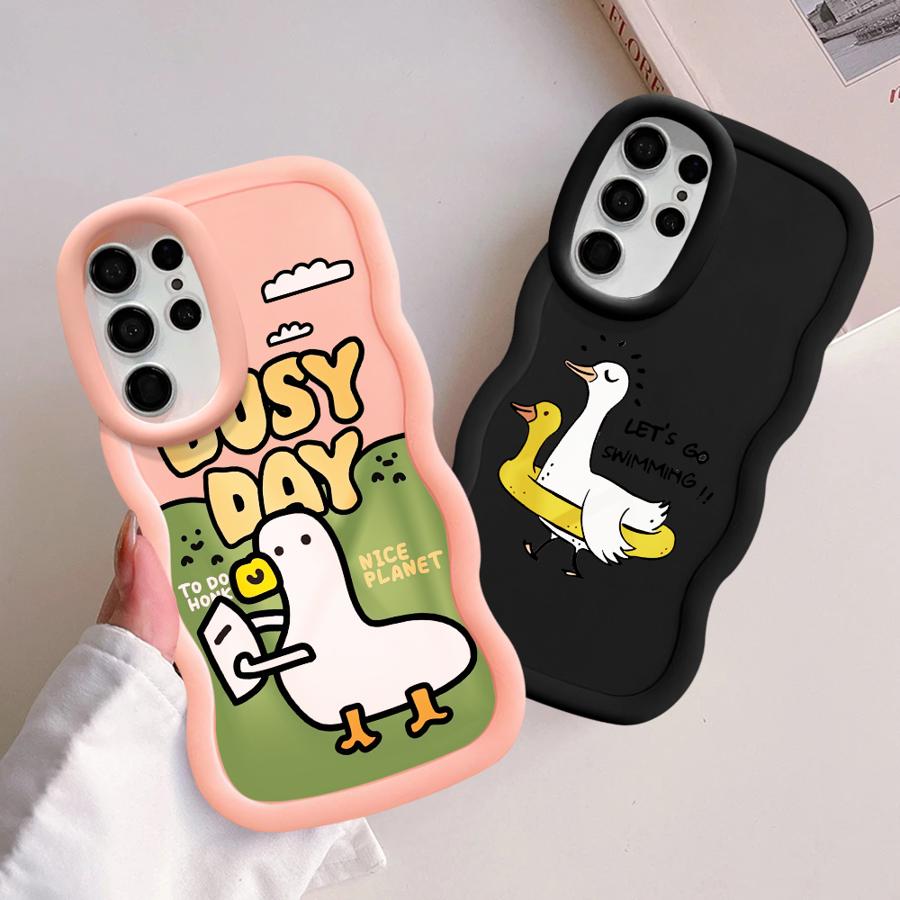 Cartoon Duck Soft Phone Cover Case for Samsung Galaxy S20 FE A26 S23 Plus A25 S22 Ultra S25 S21 S24 A24 A35 A55 A54 A36 A34