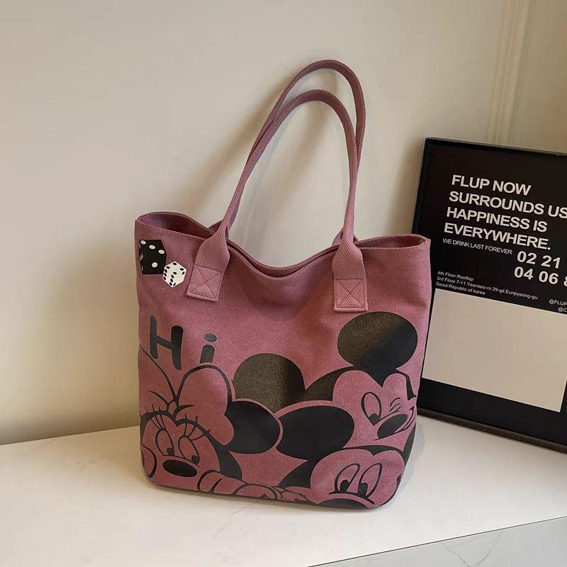 2025 Large Japanese Cartoon Canvas Tote Bag: Women's Thickened Commute Single Shoulder Bag
