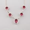 Rosa Turmalin Edelstein Silber Hübsche Halskette 16-18" 925 Sterlingsilber Handgefertigt Damen Schmuck RN-3-2