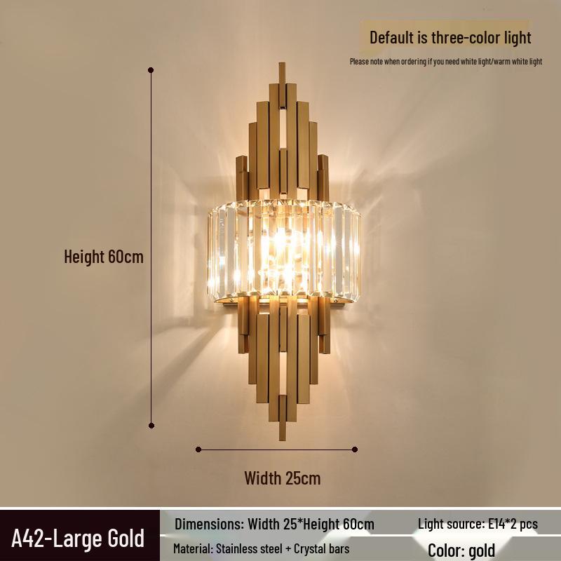 Elegant Crystal Wall Lamp: Minimalist Design for Bedrooms, Living Rooms, Stairs, and Hallways