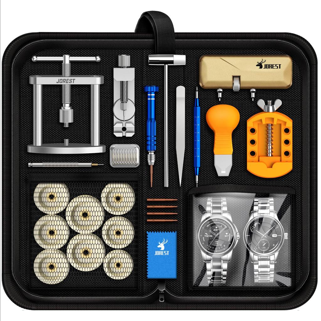 JOREST Watch Repair Tool Kit Case Back Battery Replacement Case Watch Strap Adjustment Watch Band Replacement Watch Watch Watch Battery Replacement