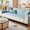 Tapis de canapé en soie glacée, rayures d'été, broderie, housse de coussin de canapé, doux, respirant, confortable pour le salon