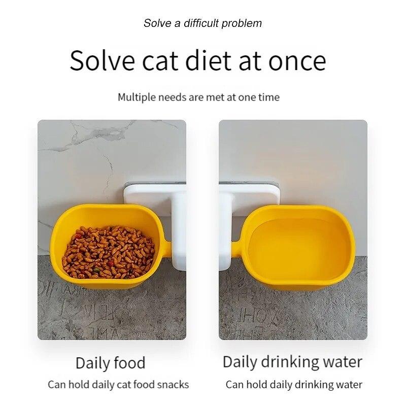 1 STÜCKE Wand Montiert Katzennapf Haustier Futternapf Doppelnäpfe Katze Hund Hängen Wassernapf Einstellbare Höhe Lebensmittel Becken Für Haustier