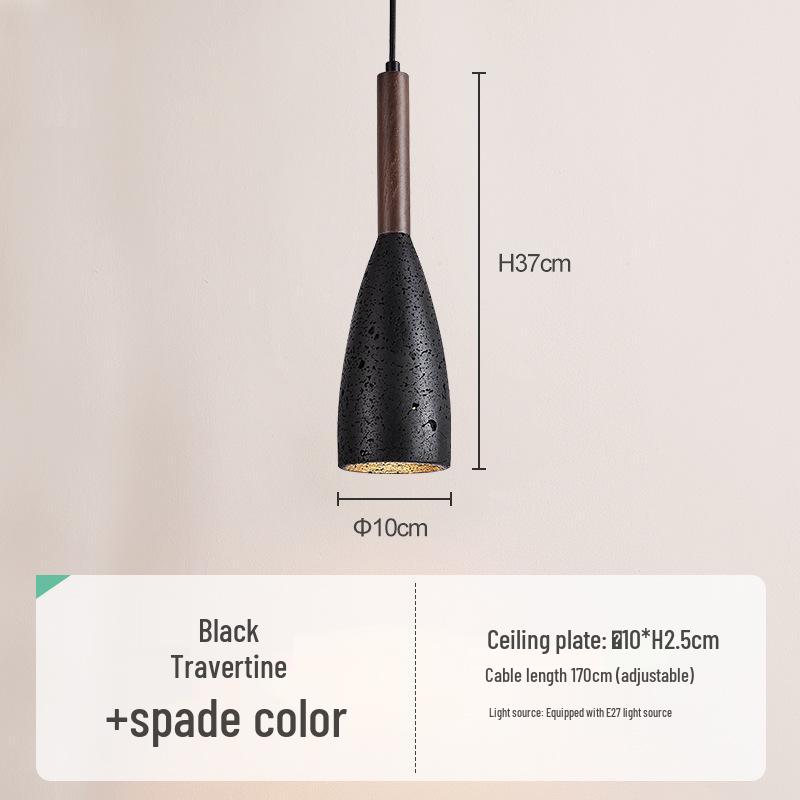 Yellow Travertine Pendant Light - Retro Cream Wabi-sabi Style for B&B, Restaurant, Bedroom, or Bedside.