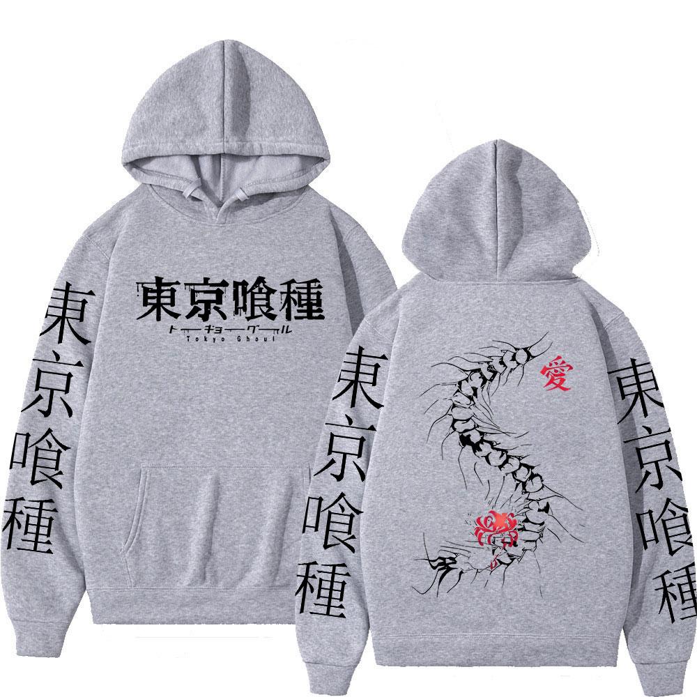 Anime Tokyo Ghoul Kaneki Ken Centipede Hoodies Men Women Fleece Casual Oversized Sweatshirt Fashion Hip Hop Long Sleeve Pullover