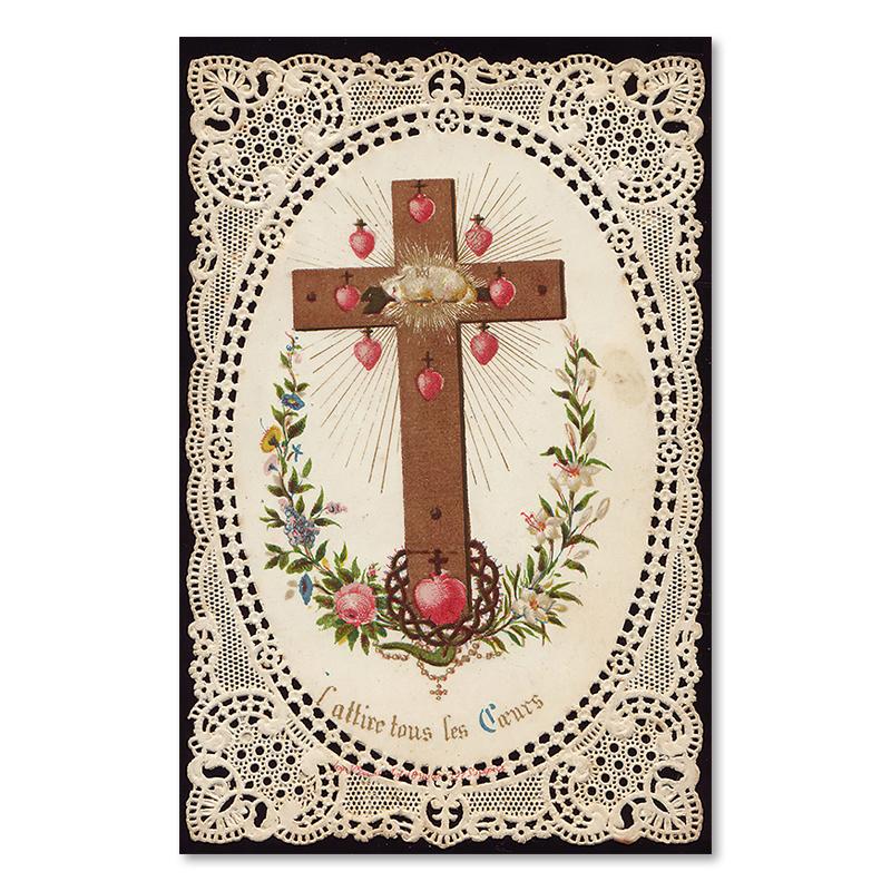 Vintage Sacred Heart of Jesus Poster Abstract Religion Canvas Painting Retro Flower Wall Art Picture For Home Decoration