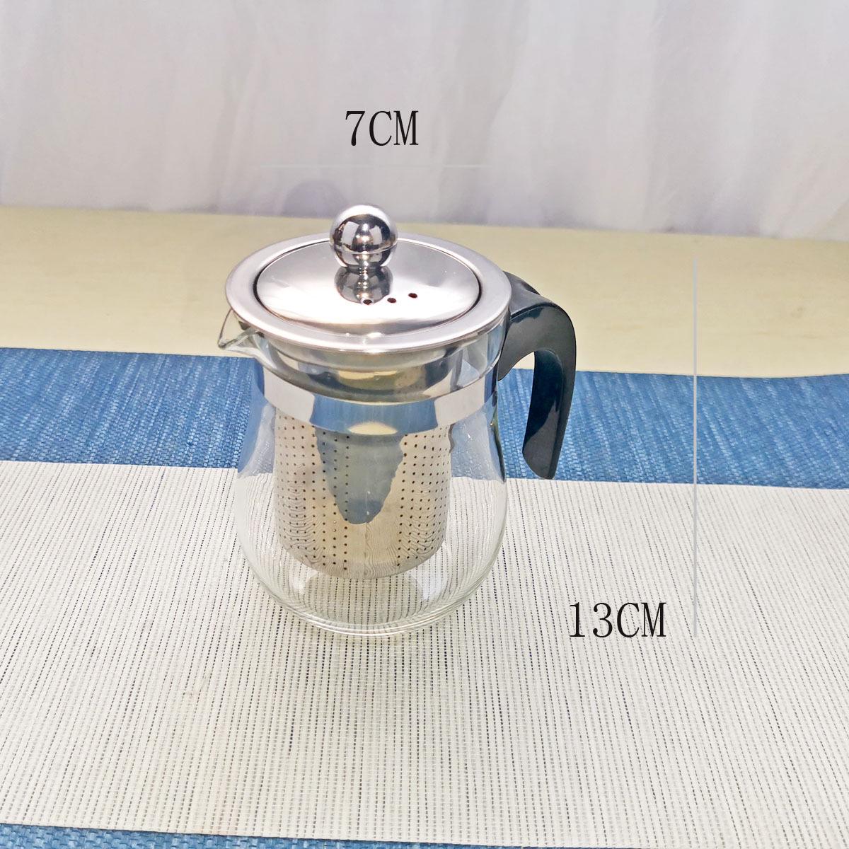 Elegant Glass Teapot with Stainless Steel Liner and Tea Separation Filter - Perfect for Tea Brewing and Ceremony Sets