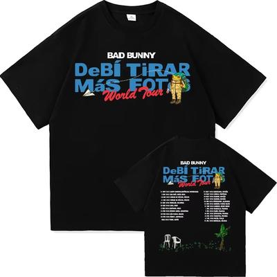 Funny Vintage Frog T Shirt Bad Bunny Debí Tirar Más Fotos New Fashion Singer TShirt High Quality Cotton Tees Shirts Unisex
