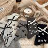 Gray Love Bow Wool Socks Children'S Medium Tube Socks Season Fleece Thickened Warm Cashmere Winter Stockings