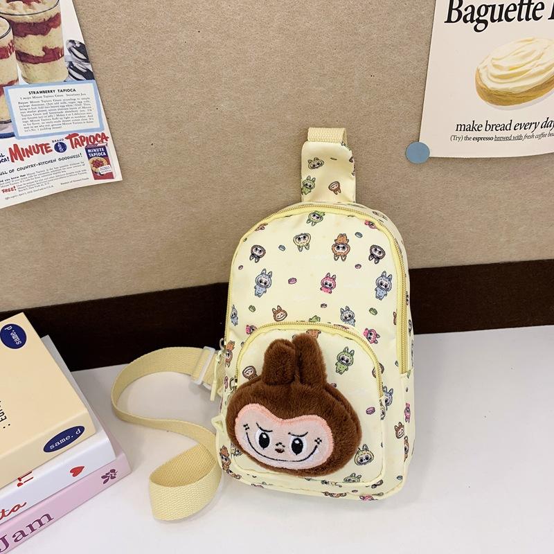 Lightweight And Fashionable Cartoon Kids Sling Bag With Soft Plush Accents For Occasion Any