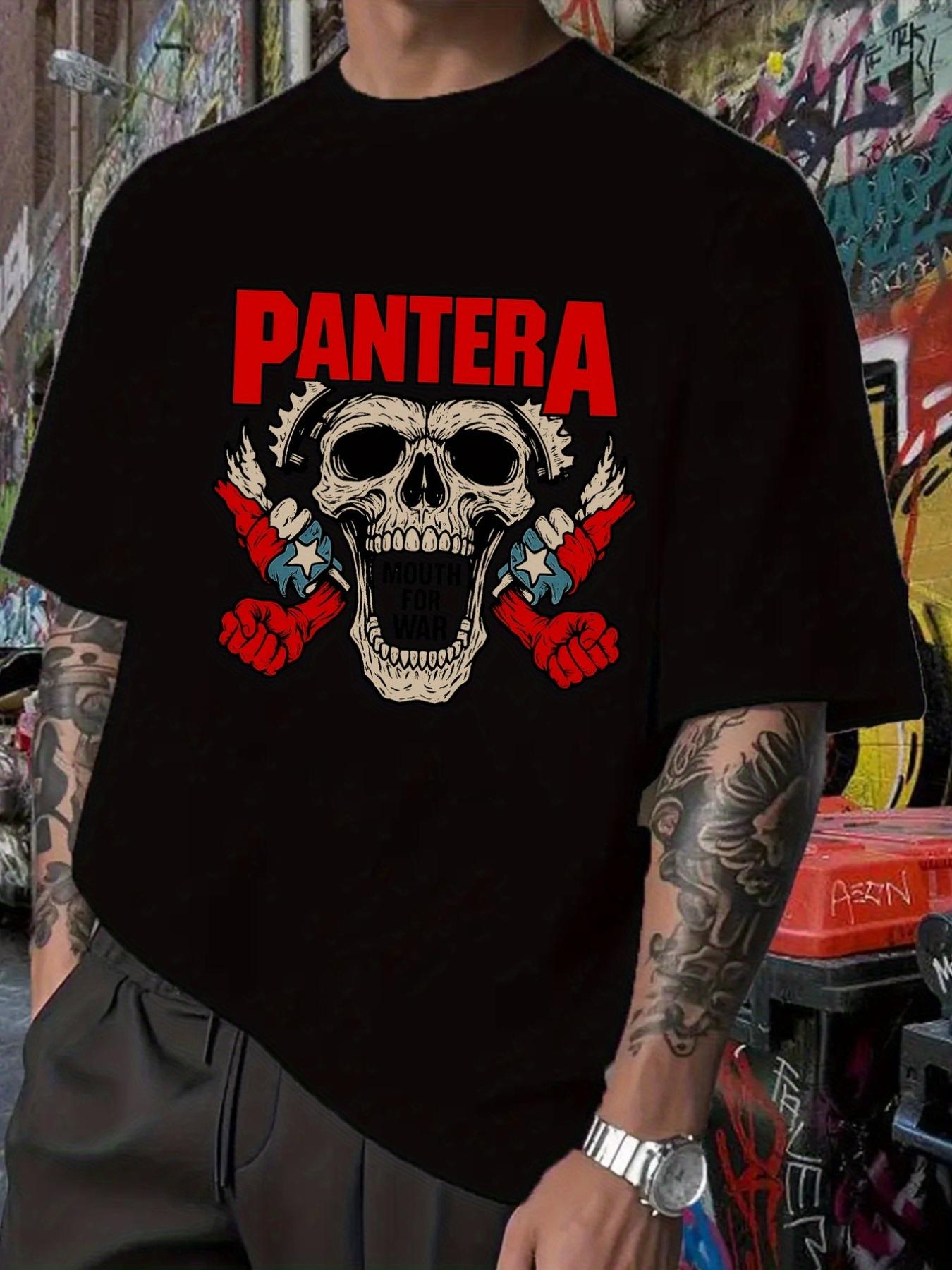 PANTERA  Mouth for War  Graphic T-shirt - Black Band Logo with Skull & Fist Design XXXXL