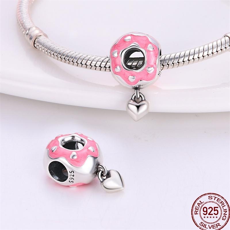 Copper Dessert Afternoon Tea Series Pink Zircon Sweets Playground Series Suitable Fit Pan Original Bracelet Diy