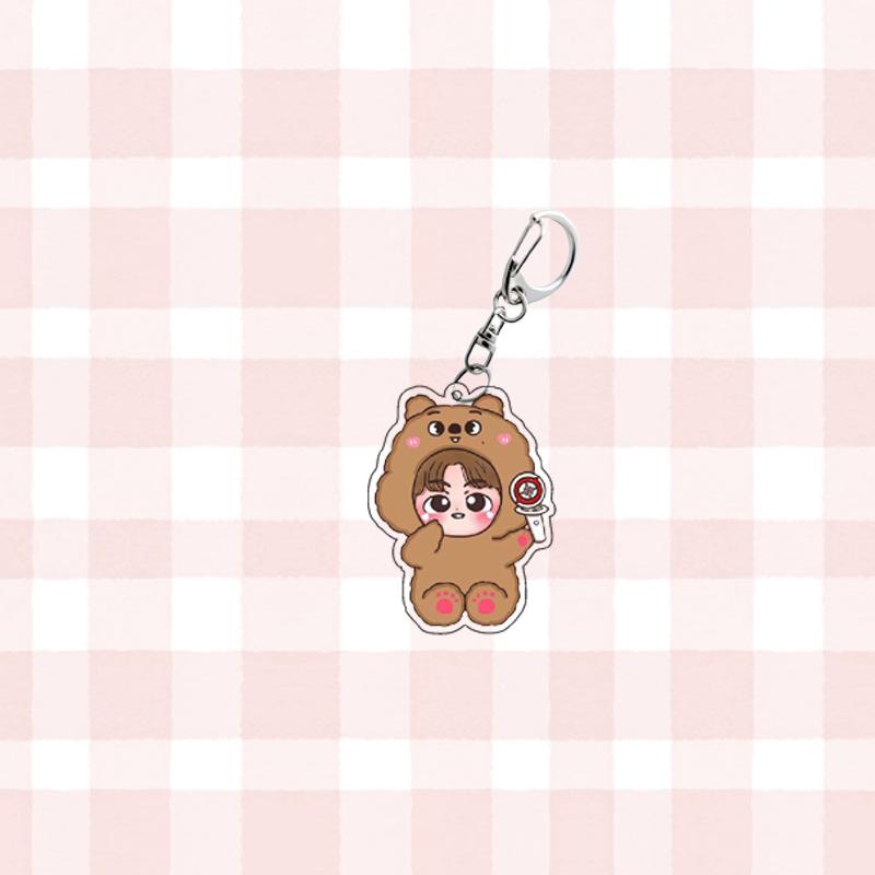 1 Stück Stray Kids SKZOO Schlüsselanhänger Tierkostüm mit Lichtstab Schlüsselring Tasche Anhänger Bang Chan Lee Know Changbin Hyunjin Han Felix Seungmin I.N STAY Geschenk