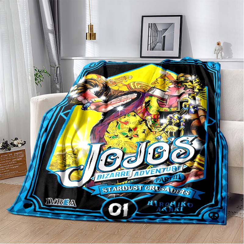 3D Cartoon Anime J-JoJo's Bizarre Adventure Bedruckte Decke Haus Sofa Bettbezug Wohnzimmer Schlafzimmer Dekoration Warme Weiche Decke