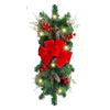Fashion LED Christmas Wreath Pine Cone Gift Crafts Home Decor Red Rattan Bow Party Supplies Door Decoration Outdoor