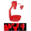 25mm Interface Round Tube Poultry Duck Goose Nipple Water Drinking Hanging Cup 360 Degrees Rotary Stainless Steel Spout 1Set Red