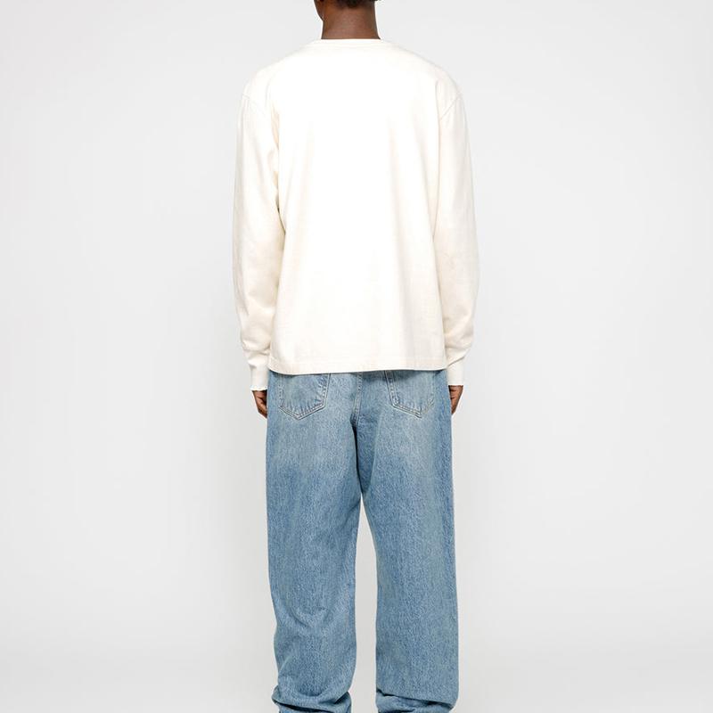 Stussy X Our Legacy Collaboration SS24 Solid Logo Crew Neck Long Sleeve Vintage American T-Shirt Unisex Tops WS4236TB