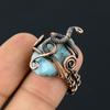Natural Republic Larimar Gemstone Handmade Copper Wire Wrap Ring Size 7 O0B15