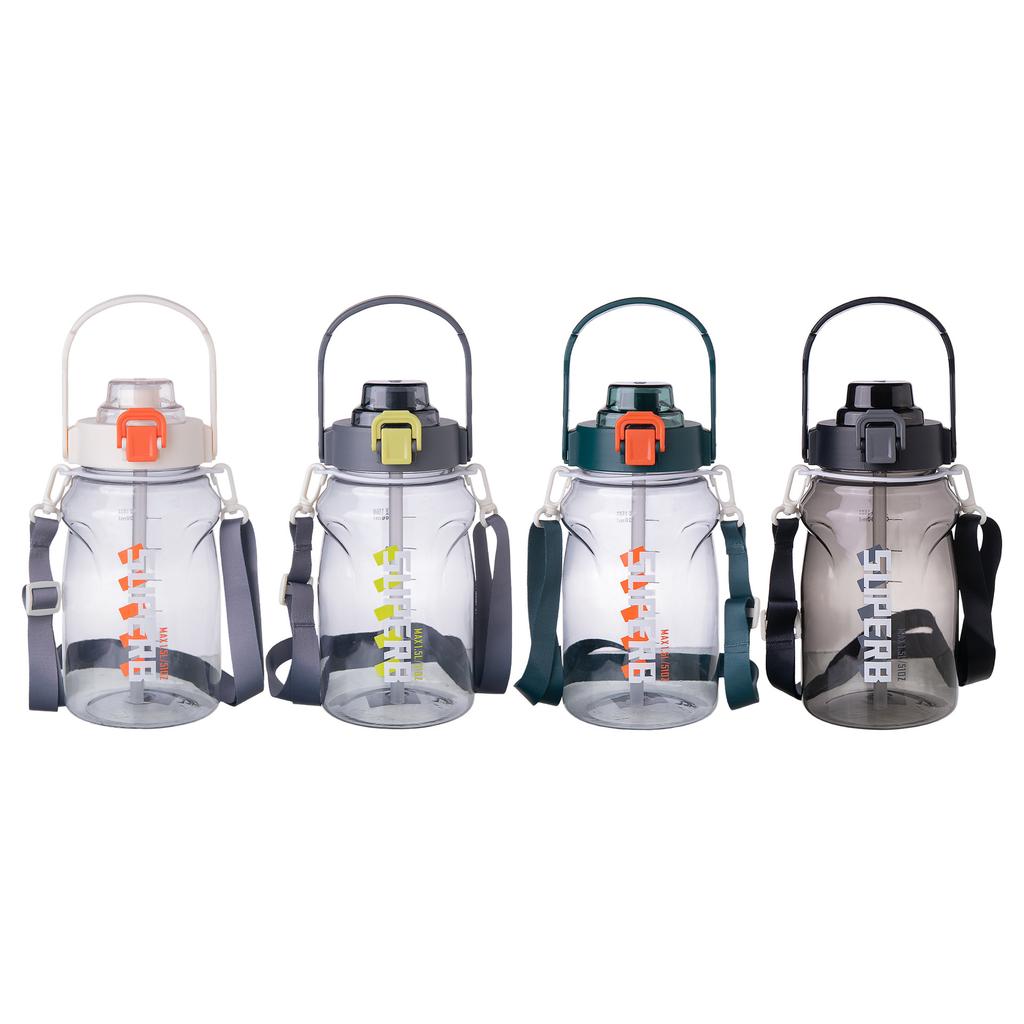 Water bottle Internet celebrity transparent healthy water cup 1000ml portable outdoor pc plastic cup space water cup with straw